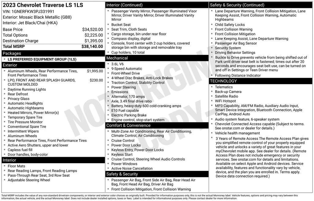 chevrolet traverse 2023 1GNERFKW3PJ331991 image chevrolet traverse 2023 1GNERFKW3PJ331991 image