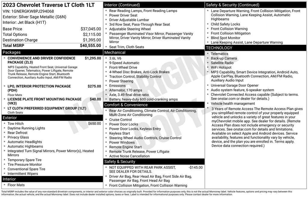 chevrolet traverse 2023 1GNERGKW8PJ294068 image chevrolet traverse 2023 1GNERGKW8PJ294068 image