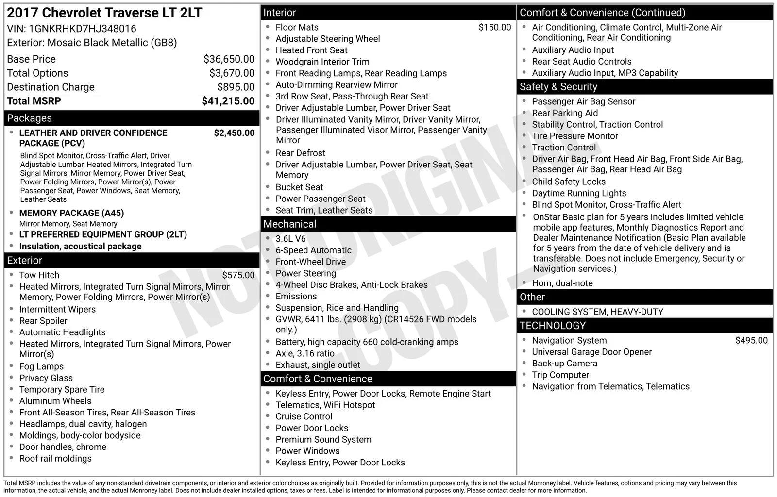chevrolet traverse 2017 1GNKRHKD7HJ348016 image
