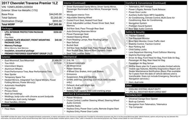 chevrolet traverse 2017 1GNKVJKD8HJ320034 image chevrolet traverse 2017 1GNKVJKD8HJ320034 image