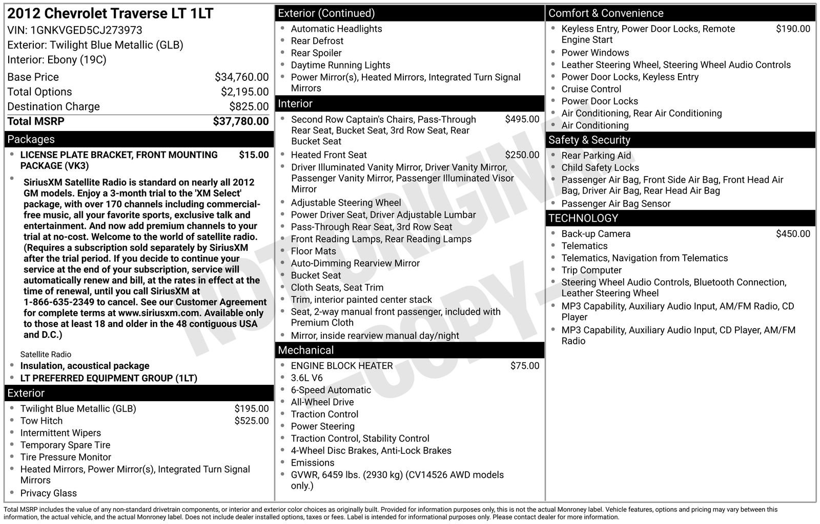 chevrolet traverse 2012 1GNKVGED5CJ273973 image chevrolet traverse 2012 1GNKVGED5CJ273973 image