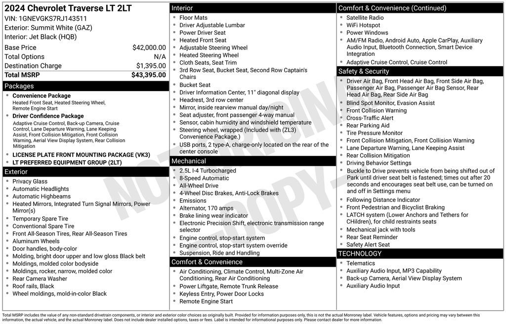 chevrolet traverse 2024 1GNEVGKS7RJ143511 image chevrolet traverse 2024 1GNEVGKS7RJ143511 image