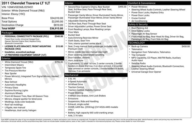 chevrolet traverse 2011 1GNKVGED6BJ329451 image chevrolet traverse 2011 1GNKVGED6BJ329451 image