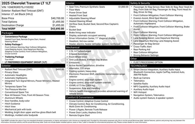 chevrolet traverse 2025 1GNERGRS7SJ155352 image chevrolet traverse 2025 1GNERGRS7SJ155352 image