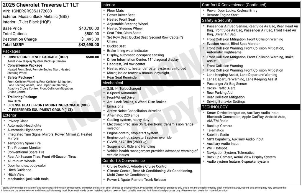 chevrolet traverse 2025 1GNERGRS3SJ172083 image chevrolet traverse 2025 1GNERGRS3SJ172083 image