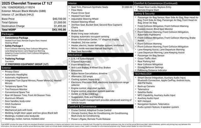 chevrolet traverse 2025 1GNERGRSXSJ119574 image chevrolet traverse 2025 1GNERGRSXSJ119574 image