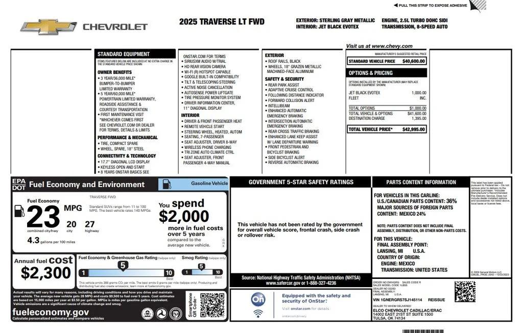 chevrolet traverse 2025 1GNERGRS7SJ145114 image chevrolet traverse 2025 1GNERGRS7SJ145114 image