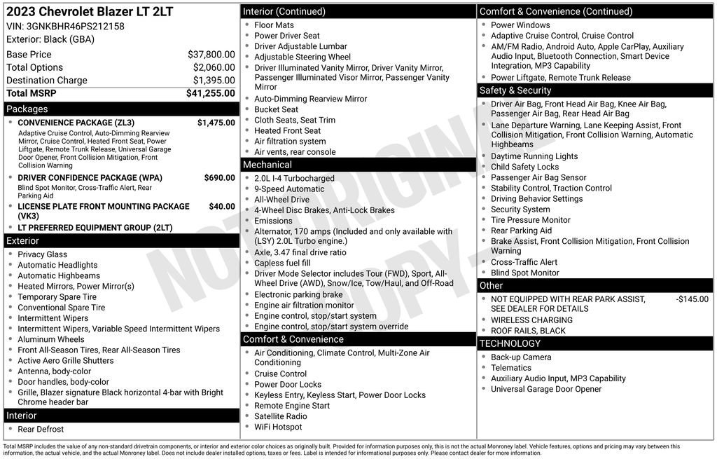 chevrolet blazer 2023 3GNKBHR46PS212158 image chevrolet blazer 2023 3GNKBHR46PS212158 image