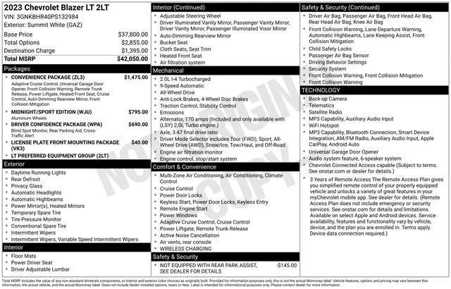chevrolet blazer 2023 3GNKBHR40PS132984 image chevrolet blazer 2023 3GNKBHR40PS132984 image