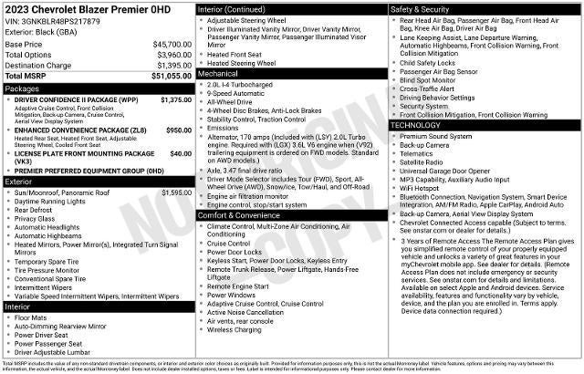chevrolet blazer 2023 3GNKBLR48PS217879 image chevrolet blazer 2023 3GNKBLR48PS217879 image