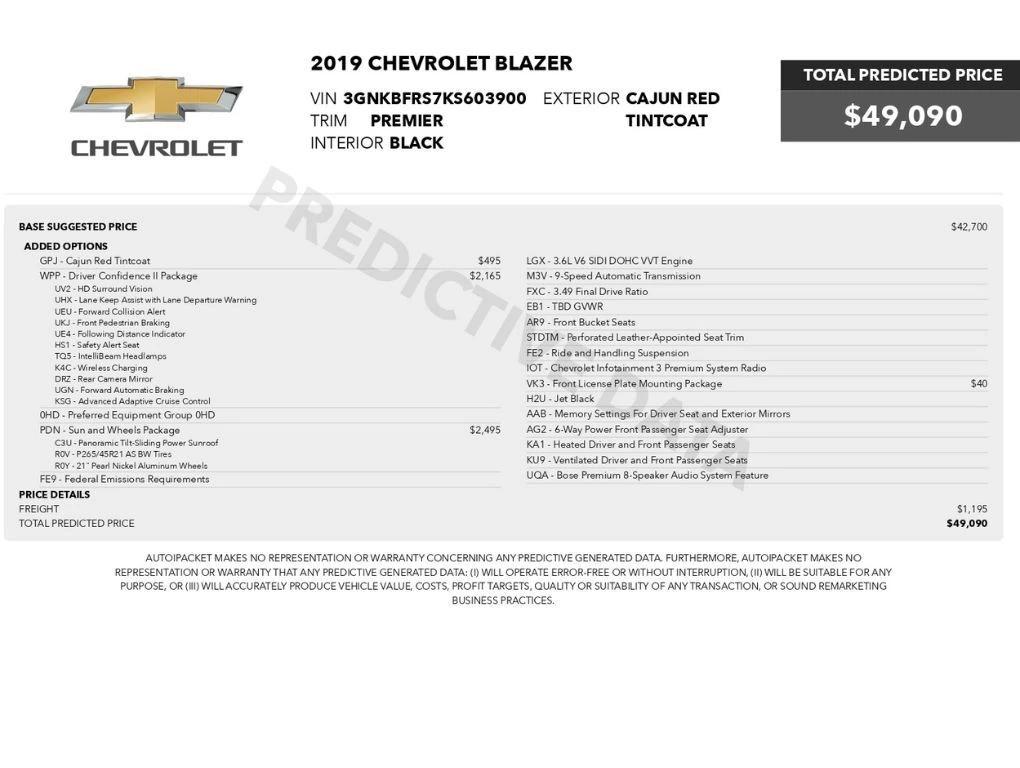 chevrolet blazer 2019 3GNKBFRS7KS603900 image chevrolet blazer 2019 3GNKBFRS7KS603900 image