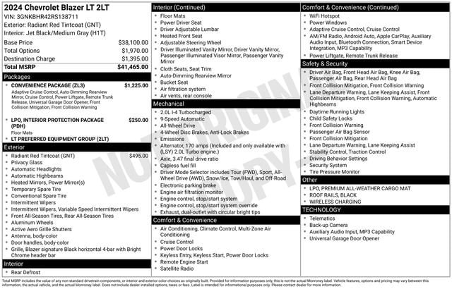 chevrolet blazer 2024 3GNKBHR42RS138711 image chevrolet blazer 2024 3GNKBHR42RS138711 image