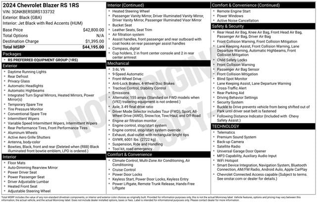 chevrolet blazer 2024 3GNKBERS0RS133732 image chevrolet blazer 2024 3GNKBERS0RS133732 image