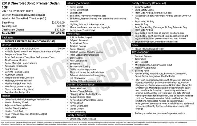 chevrolet sonic 2019 1G1JF5SB6K4128178 image chevrolet sonic 2019 1G1JF5SB6K4128178 image