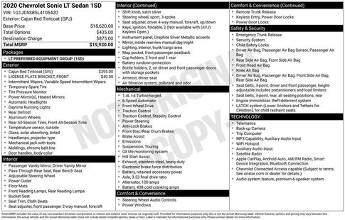 chevrolet sonic 2020 1G1JD5SB5L4105420 image chevrolet sonic 2020 1G1JD5SB5L4105420 image