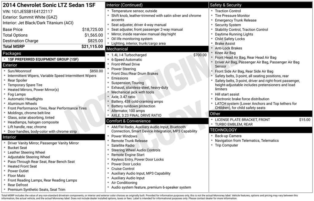 chevrolet sonic 2014 1G1JE5SB1E4122117 image chevrolet sonic 2014 1G1JE5SB1E4122117 image