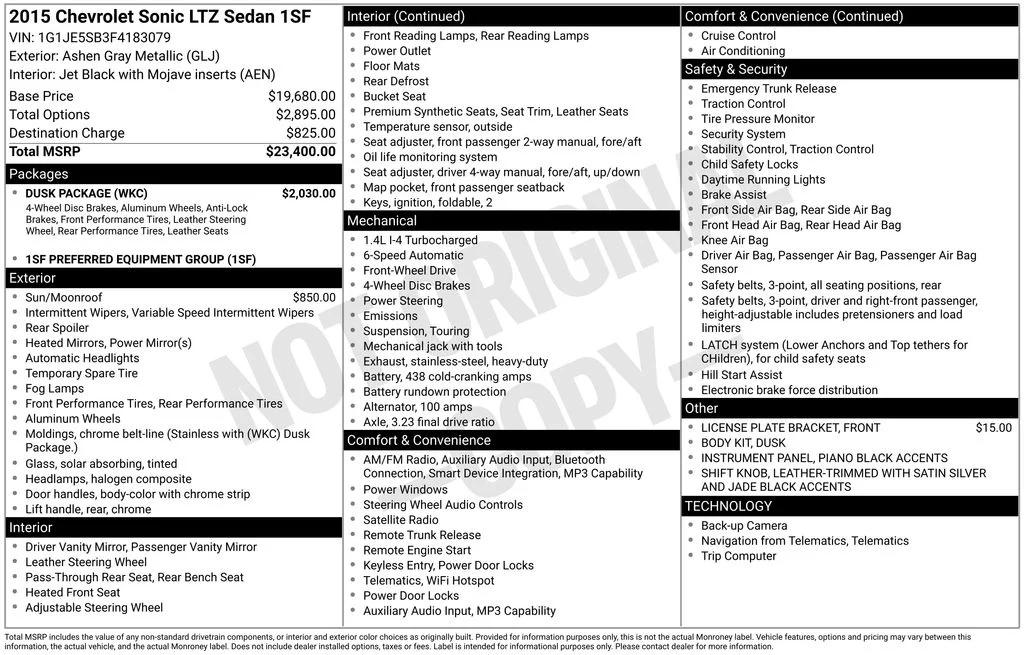 chevrolet sonic 2015 1G1JE5SB3F4183079 image chevrolet sonic 2015 1G1JE5SB3F4183079 image