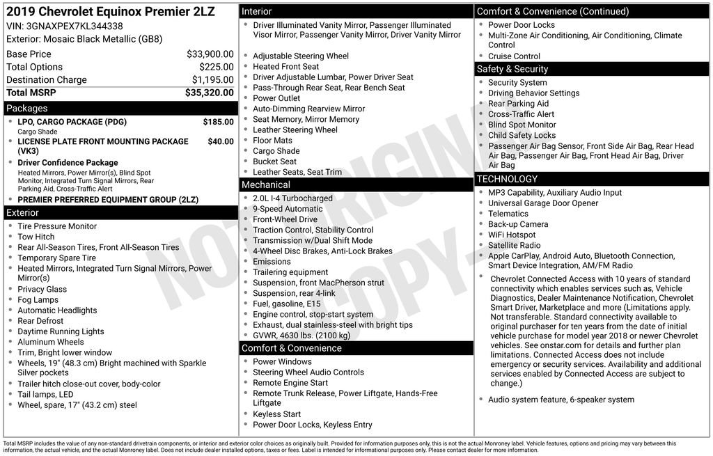 chevrolet equinox 2019 3GNAXPEX7KL344338 image chevrolet equinox 2019 3GNAXPEX7KL344338 image