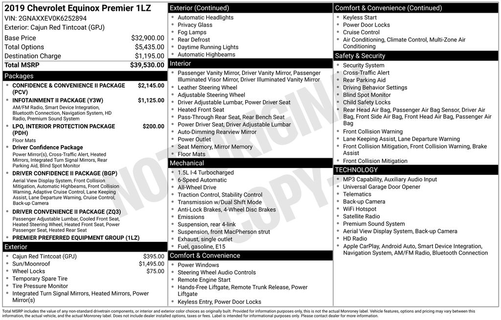 chevrolet equinox 2019 2GNAXXEV0K6252894 image chevrolet equinox 2019 2GNAXXEV0K6252894 image