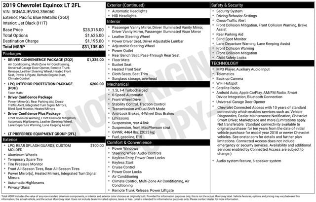 chevrolet equinox 2019 3GNAXJEVXKL356060 image chevrolet equinox 2019 3GNAXJEVXKL356060 image