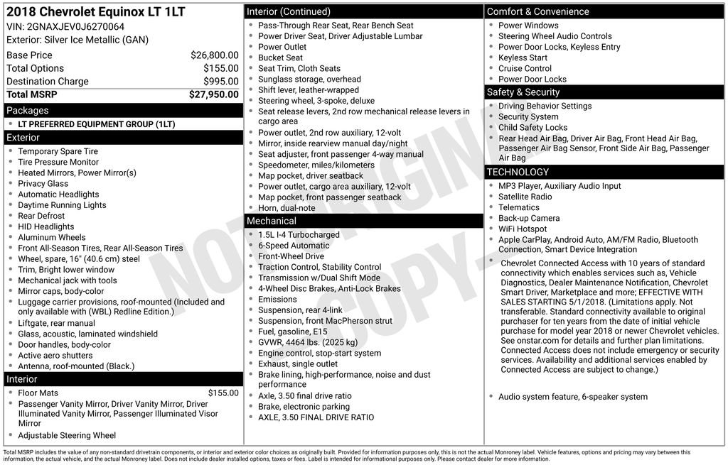 chevrolet equinox 2018 2GNAXJEV0J6270064 image chevrolet equinox 2018 2GNAXJEV0J6270064 image