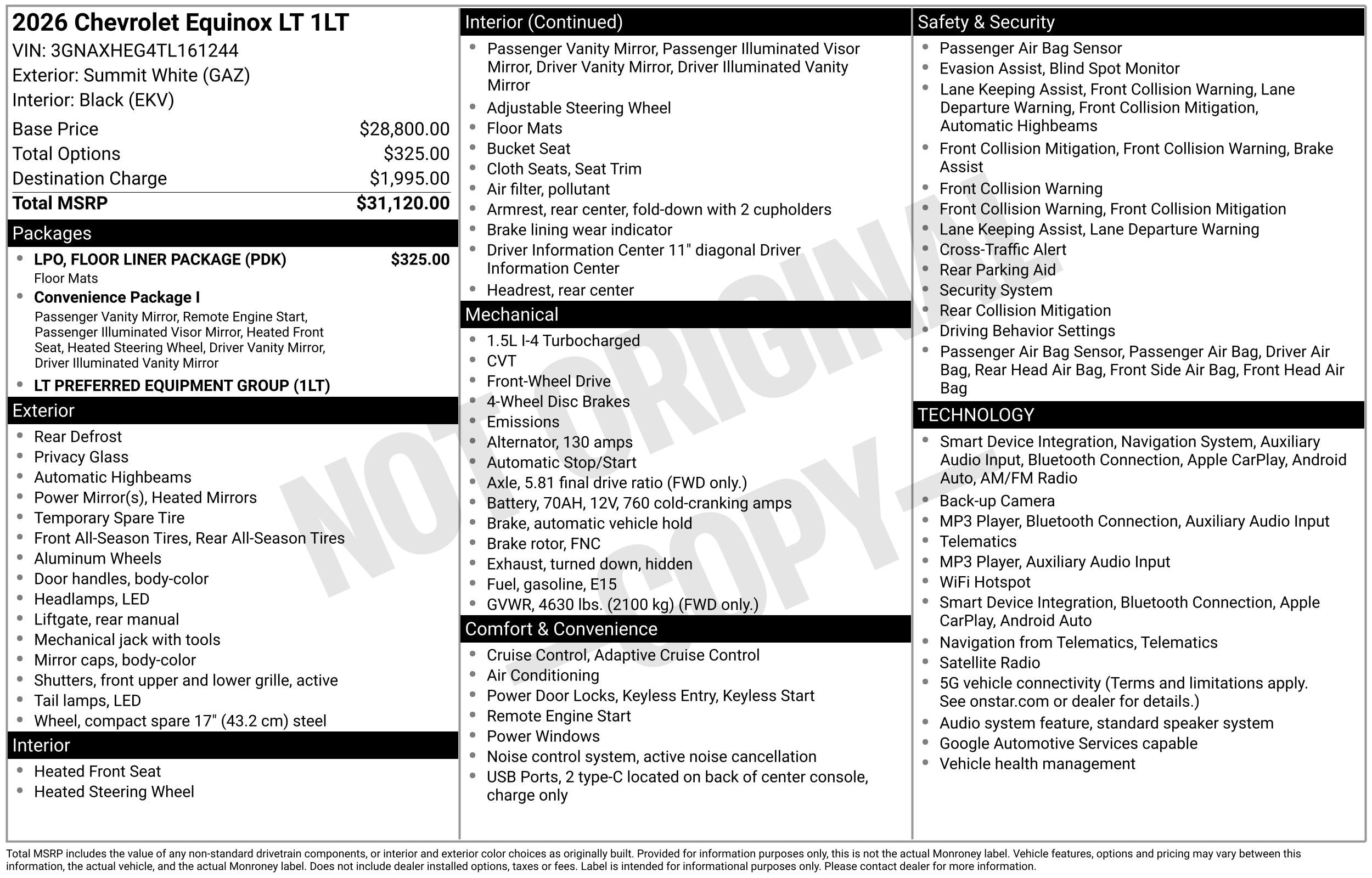 chevrolet equinox 2026 3GNAXHEG4TL161244 image chevrolet equinox 2026 3GNAXHEG4TL161244 image