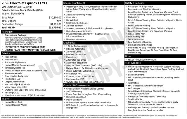 chevrolet equinox 2026 3GNAXPEG1TL242941 image chevrolet equinox 2026 3GNAXPEG1TL242941 image