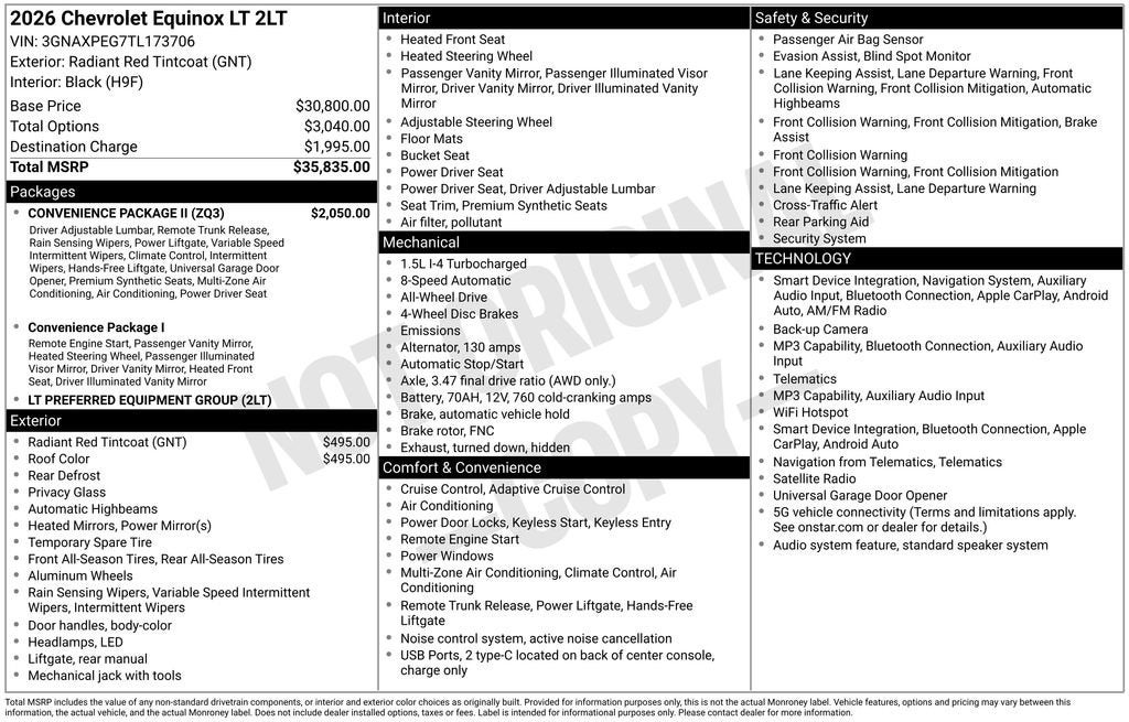 chevrolet equinox 2026 3GNAXPEG7TL173706 image chevrolet equinox 2026 3GNAXPEG7TL173706 image
