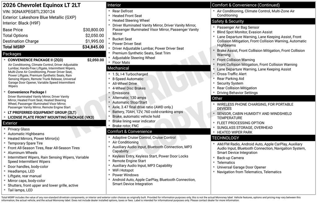 chevrolet equinox 2026 3GNAXPEG8TL230124 image chevrolet equinox 2026 3GNAXPEG8TL230124 image