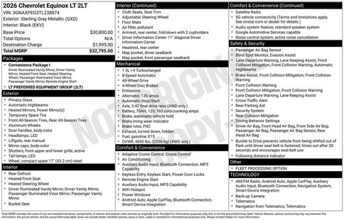 chevrolet equinox 2026 3GNAXPEG3TL238874 image chevrolet equinox 2026 3GNAXPEG3TL238874 image