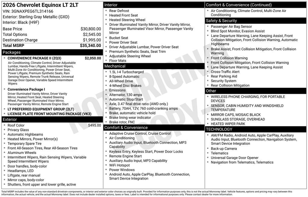 chevrolet equinox 2026 3GNAXPEG6TL314166 image chevrolet equinox 2026 3GNAXPEG6TL314166 image