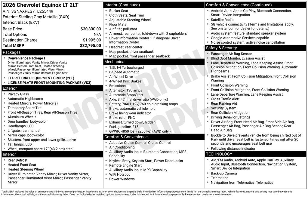 chevrolet equinox 2026 3GNAXPEG7TL255449 image chevrolet equinox 2026 3GNAXPEG7TL255449 image