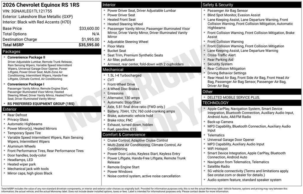 chevrolet equinox 2026 3GNAXLEG1TL121755 image chevrolet equinox 2026 3GNAXLEG1TL121755 image