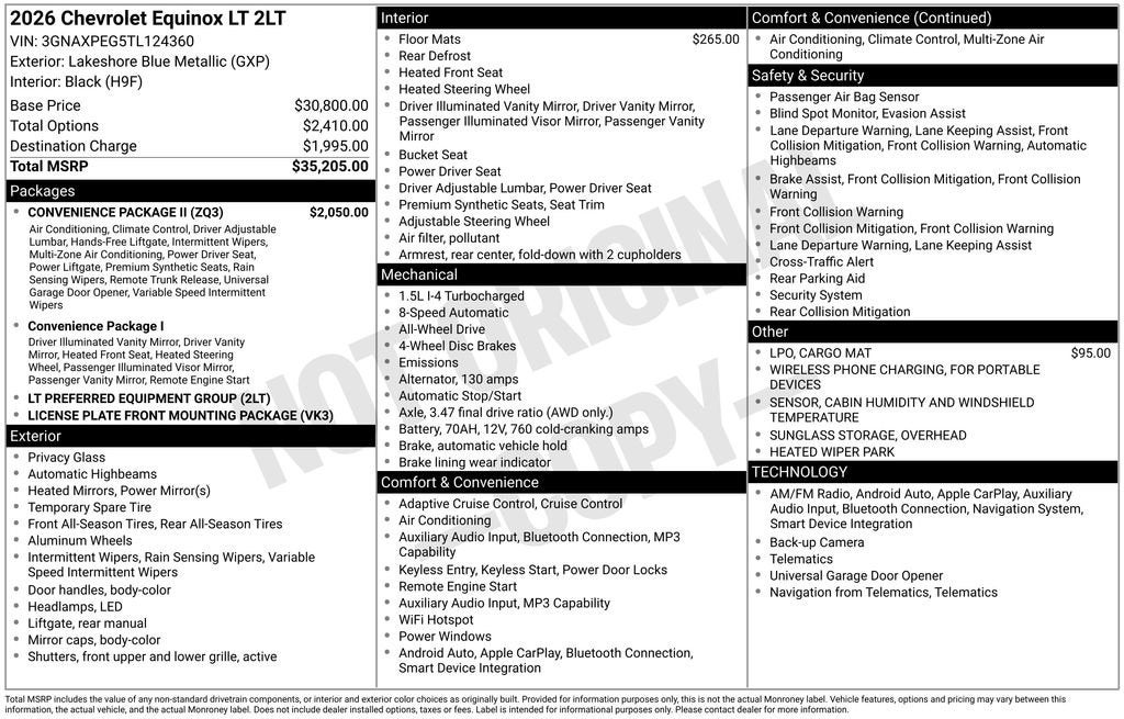 chevrolet equinox 2026 3GNAXPEG5TL124360 image chevrolet equinox 2026 3GNAXPEG5TL124360 image
