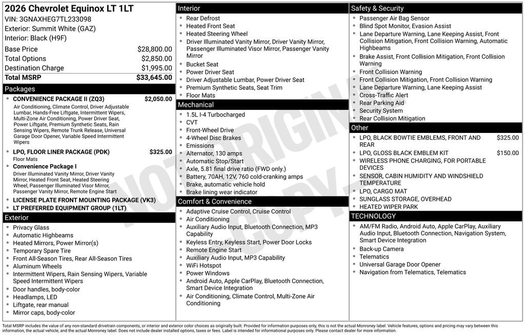 chevrolet equinox 2026 3GNAXHEG7TL233098 image chevrolet equinox 2026 3GNAXHEG7TL233098 image