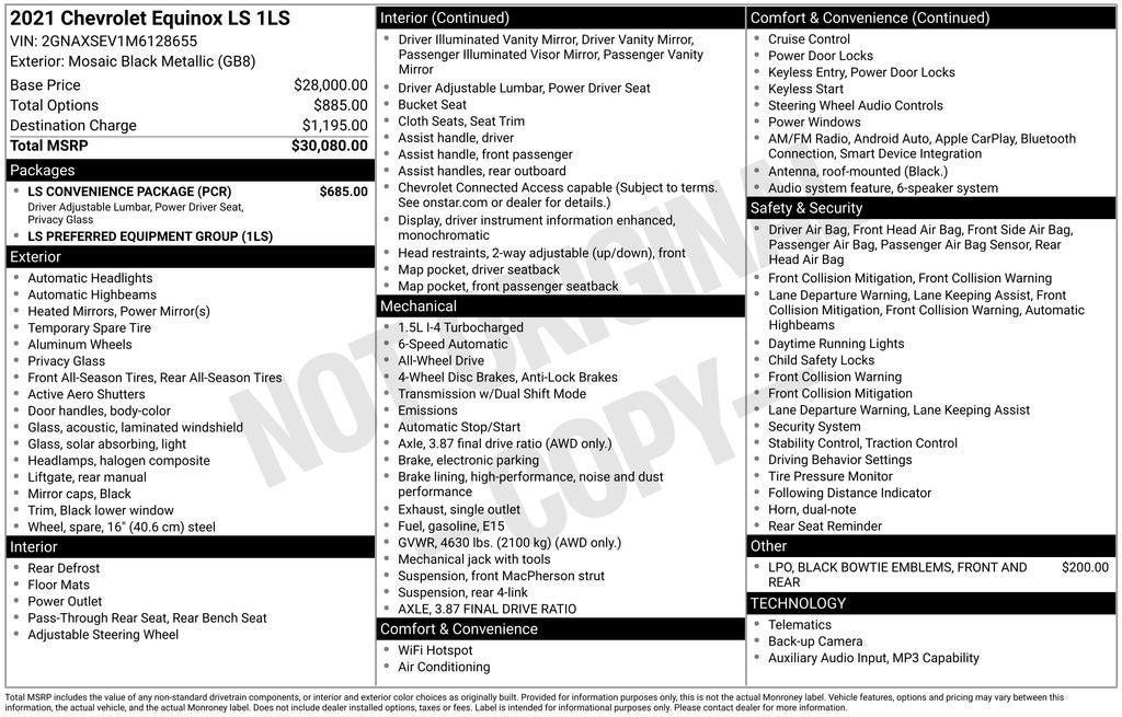 chevrolet equinox 2021 2GNAXSEV1M6128655 image chevrolet equinox 2021 2GNAXSEV1M6128655 image