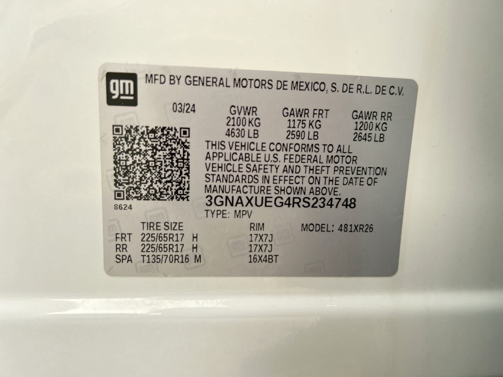 chevrolet equinox 2024 3GNAXUEG4RS234748 image chevrolet equinox 2024 3GNAXUEG4RS234748 image