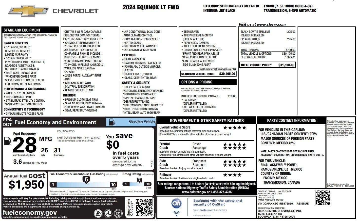 chevrolet equinox 2024 3GNAXKEG1RS176859 image chevrolet equinox 2024 3GNAXKEG1RS176859 image