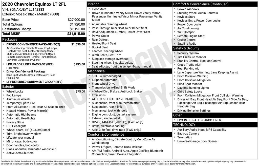 chevrolet equinox 2020 3GNAXJEV1LL142883 image chevrolet equinox 2020 3GNAXJEV1LL142883 image