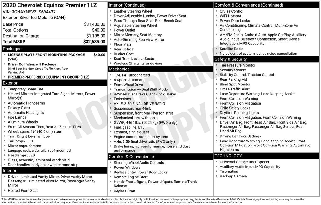 chevrolet equinox 2020 3GNAXNEV2LS694437 image chevrolet equinox 2020 3GNAXNEV2LS694437 image