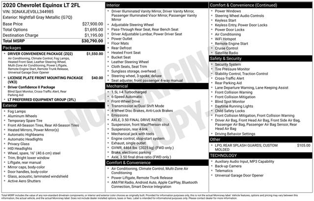 chevrolet equinox 2020 3GNAXJEV0LL344985 image chevrolet equinox 2020 3GNAXJEV0LL344985 image
