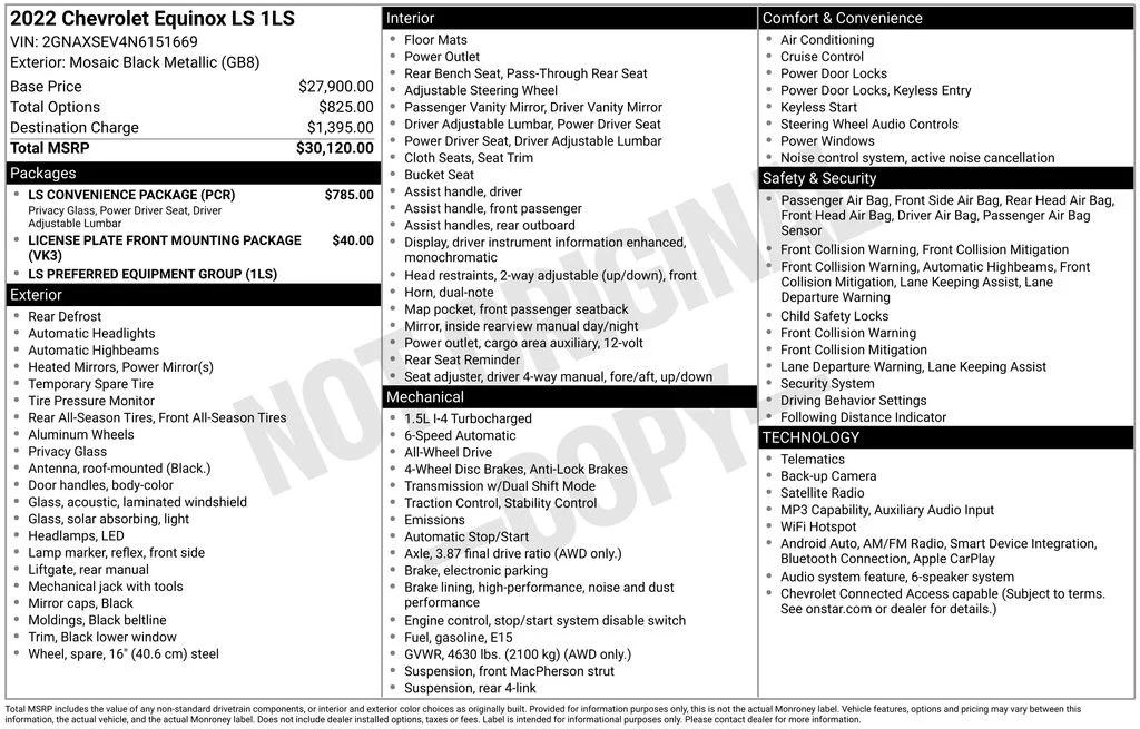 chevrolet equinox 2022 2GNAXSEV4N6151669 image chevrolet equinox 2022 2GNAXSEV4N6151669 image
