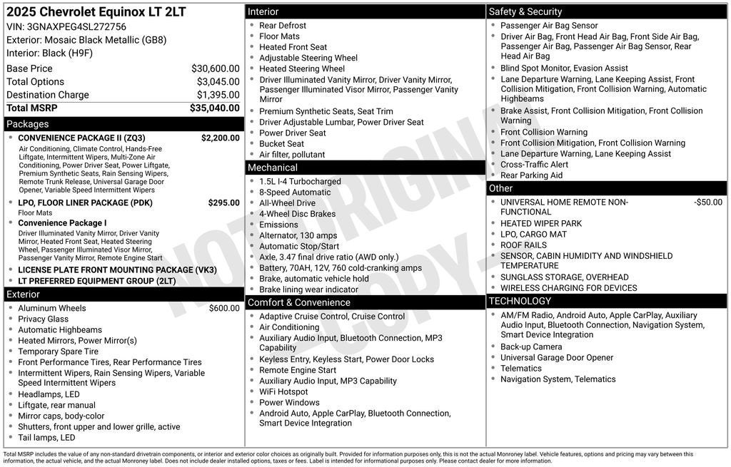 chevrolet equinox 2025 3GNAXPEG4SL272756 image chevrolet equinox 2025 3GNAXPEG4SL272756 image