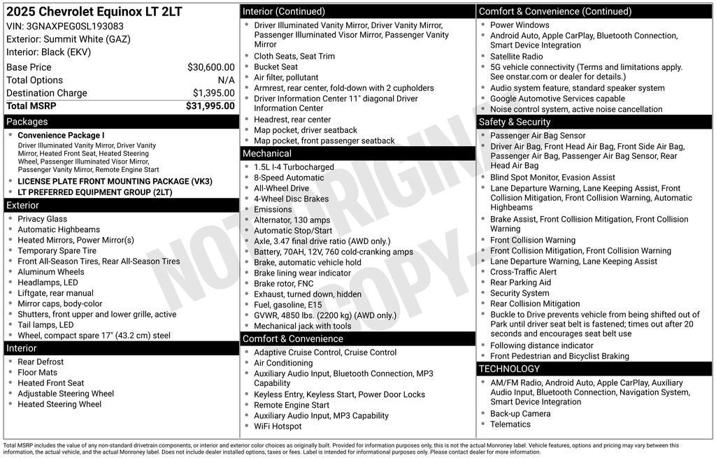 chevrolet equinox 2025 3GNAXPEG0SL193083 image chevrolet equinox 2025 3GNAXPEG0SL193083 image