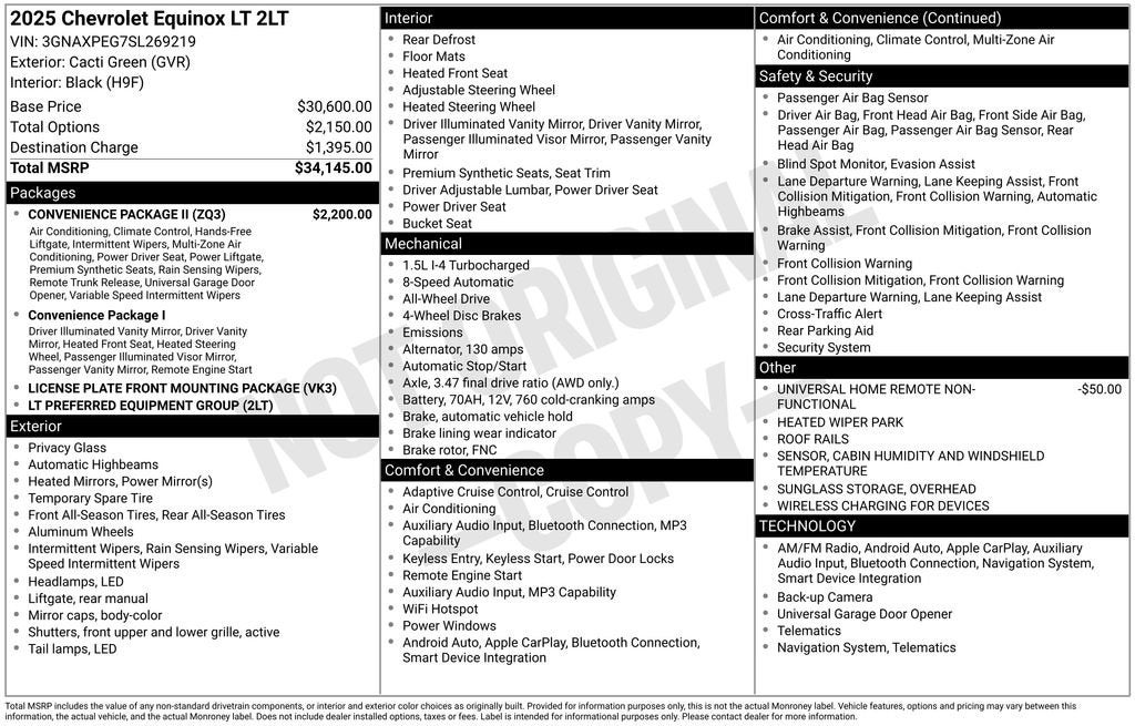 chevrolet equinox 2025 3GNAXPEG7SL269219 image chevrolet equinox 2025 3GNAXPEG7SL269219 image