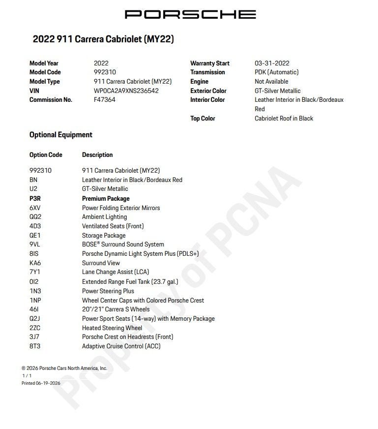 porsche 911 2022 WP0CA2A9XNS236542 image porsche 911 2022 WP0CA2A9XNS236542 image