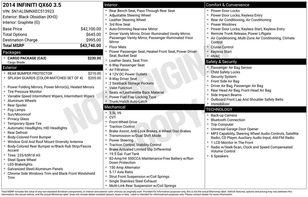 infiniti qx60 2014 5N1AL0MNXEC513923 image infiniti qx60 2014 5N1AL0MNXEC513923 image