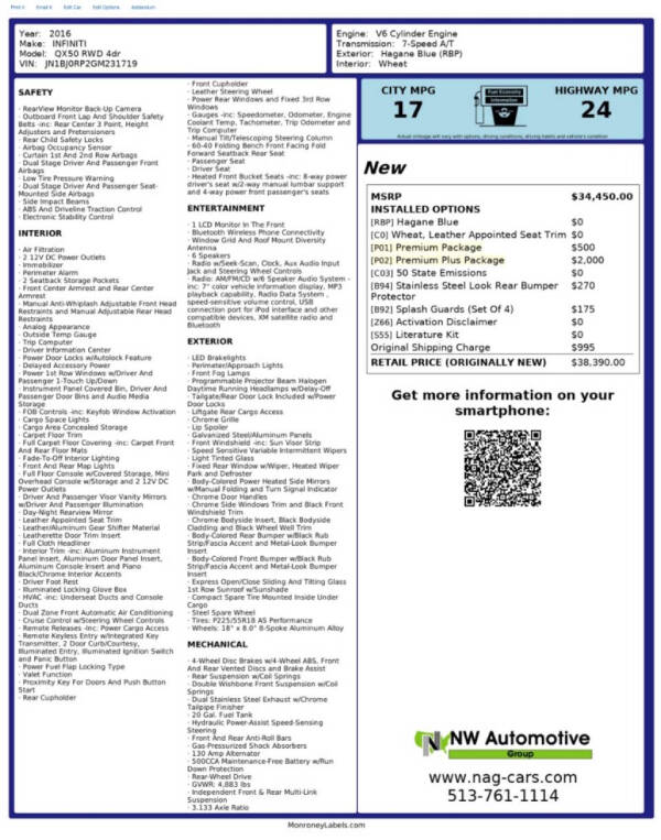 infiniti qx50 2016 JN1BJ0RP2GM231719 image infiniti qx50 2016 JN1BJ0RP2GM231719 image