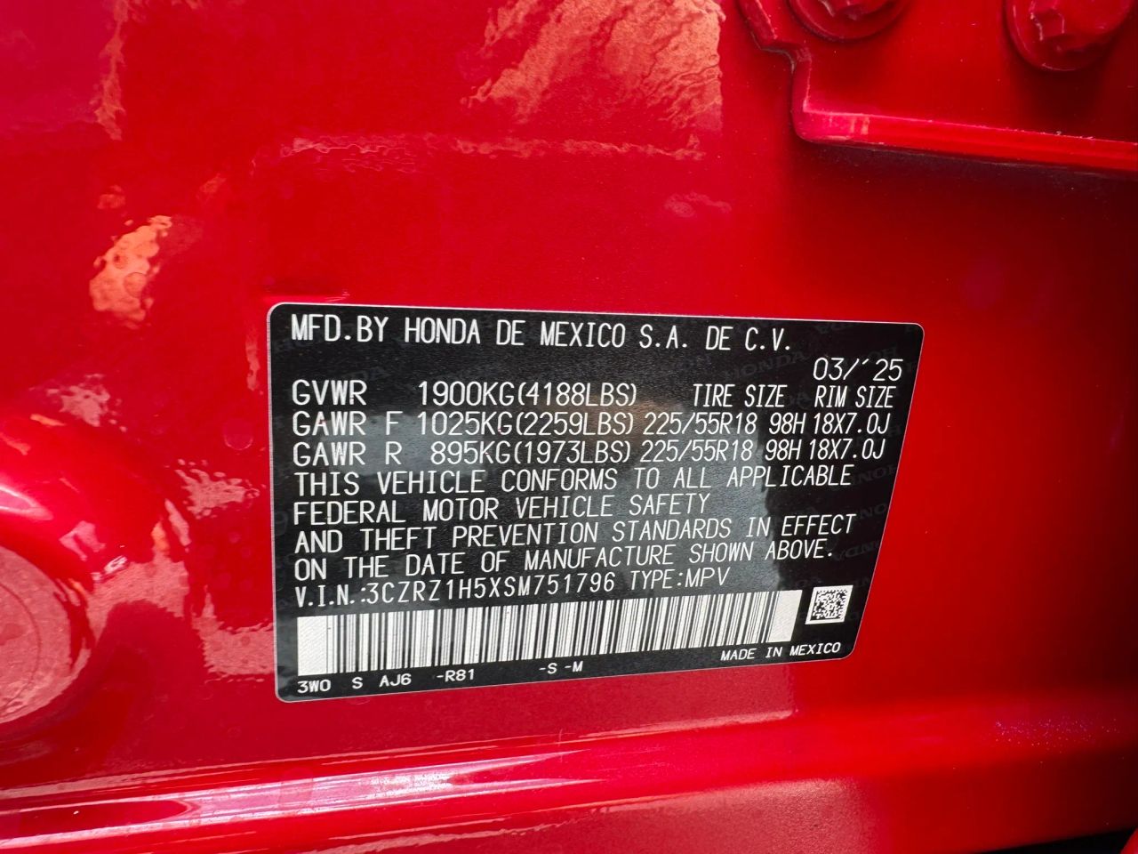 honda hr-v 2025 3CZRZ1H5XSM751796 image honda hr-v 2025 3CZRZ1H5XSM751796 image