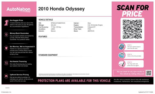 honda odyssey 2010 5FNRL3H73AB076123 image honda odyssey 2010 5FNRL3H73AB076123 image